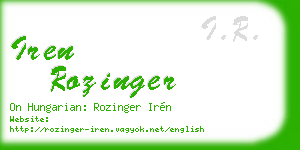 iren rozinger business card